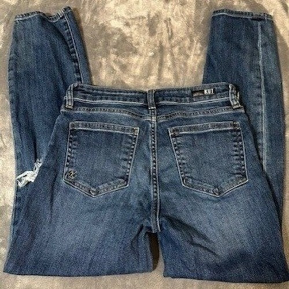 KUT from the Kloth Jeans Womens 2 Catherine High Rise Boyfriend Blue Distressed - Picture 4 of 13
